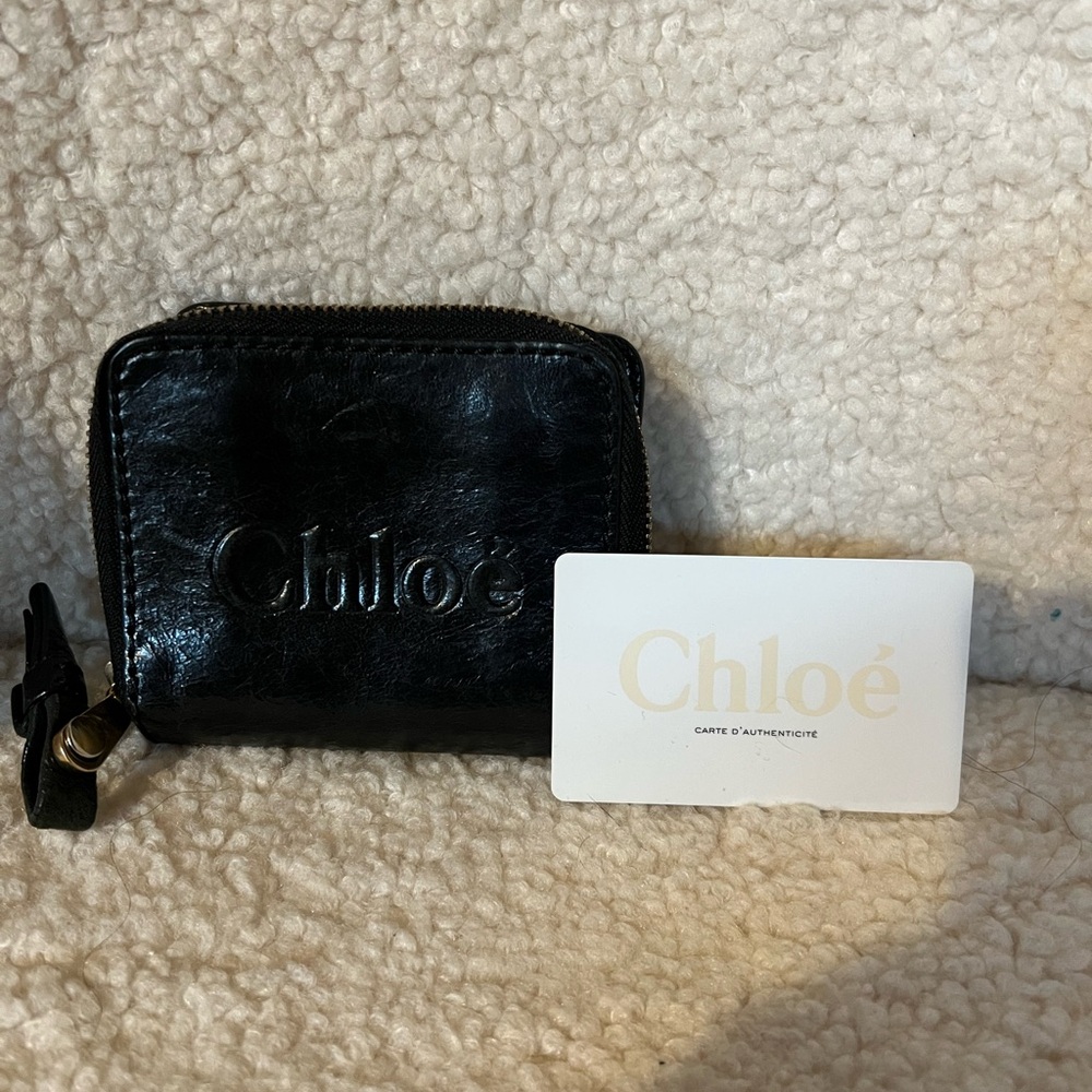CHLOÉ COMPACT WALLET IN SOFT LEATHER W/ AUTHENTICITY CARD